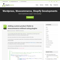 Add custom fields to woocommerce product page