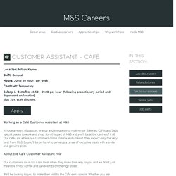 Customer Assistant - Café Job at M&S in Milton Keynes