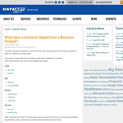 What does a Customer Expect from a Business Analyst?