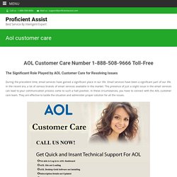 AOL Customer Care Team Number 1-888-508-9666 Toll Free