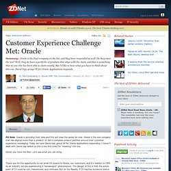 Customer Experience Challenge Met: Oracle