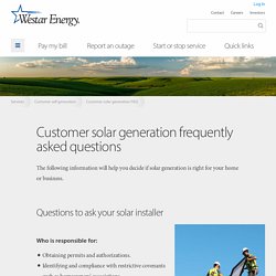 Customer solar and wind generators – power your home or business by self-generation