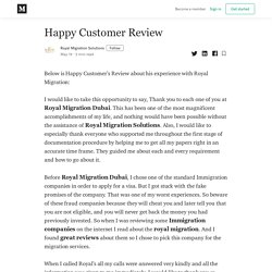 Happy Customer Review - Royal Migration Solutions - Medium