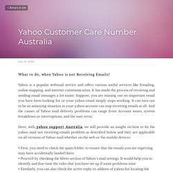 Yahoo Customer Care Number Australia