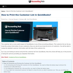 How to Print Customer List in QuickBooks - Solved 1844-313-4856