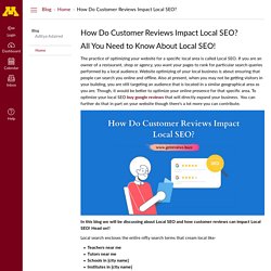 How Do Customer Reviews Impact Local SEO?: Home: Blog