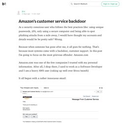 How Amazon customer service was the weak link that spilled my data