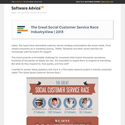 The Great Social Customer Service Race: Top Brands Compete in a Social Response Test