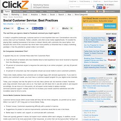 Social Customer Service: Best Practices