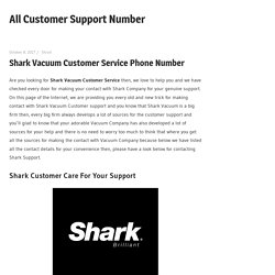Shark Vacuum Customer Service Phone Number