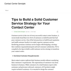 Tips to Build a Solid Customer Service Strategy for Your Contact Center