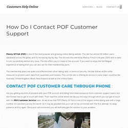 POF Customer Support Number, Email & Chat - Plenty Of Fish