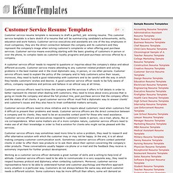 Customer Service Resume Templates, Free Customer Service Resume Template