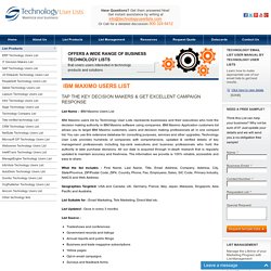 IBM Maximo Customers Email Addresses, Vendors Mailing Database