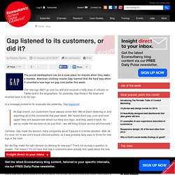 Gap listened to its customers, or did it?