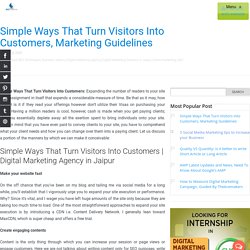 Simple Ways That Turn Visitors Into Customers, Marketing Guidelines