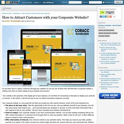 How to Attract Customers with your Corporate Website? by Coracc Technologies