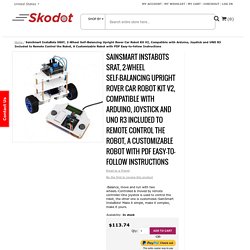 SainSmart InstaBots SRAT, 2-Wheel Self-Balancing Upright Rover Car Robot Kit V2, Compatible with Arduino, Joystick and UNO R3 Included to Remote Control the Robot, A Customizable Robot with PDF Easy-to-follow Instructions