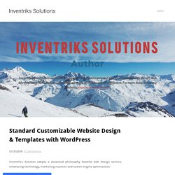 Standard Customizable Website Design & Templates with WordPress - Inventriks Solutions