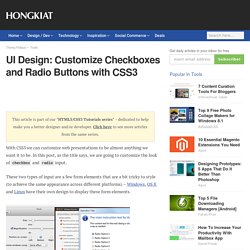 Customize Checkboxes and Radio Buttons with CSS3