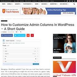 How to Customize Admin Columns In WordPress – A Short Guide