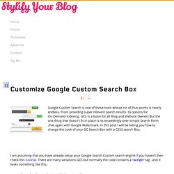 Customize Google Custom Search Box