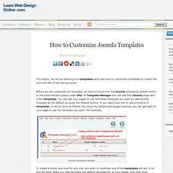 How to Customize Joomla Templates