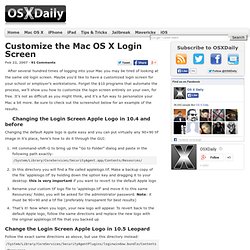 Customize the Mac OS X Login Screen - OS X Daily