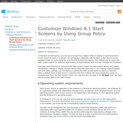 Customize Windows 8.1 Start Screens by Using Group Policy