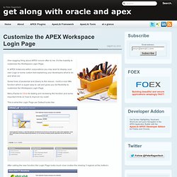 Customize the APEX Workspace Login Page