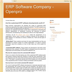 Are the customized ERP software developments worth it?