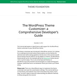 The WordPress Theme Customizer: a Comprehensive Developer's Guide
