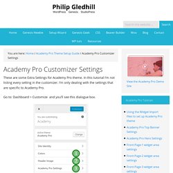 Academy Pro Customizer Settings - Philip Gledhill