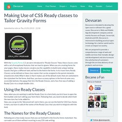 Customizing gravity form with CSS Ready Classes
