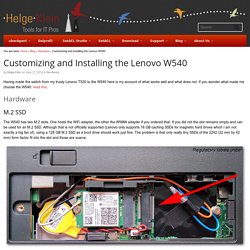 Customizing and Installing the Lenovo W540