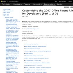Customizing the 2007 Office Fluent Ribbon for Developers (Part 1 of 3)