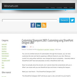 Customizing Sharepoint 2007: Customizing using SharePoint Designer 2007