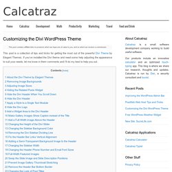 Customizing the Divi WordPress Theme - Calcatraz