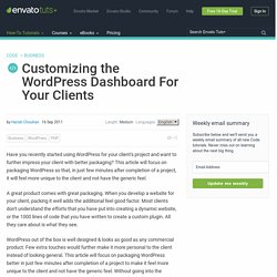 Customizing WordPress For Your Clients