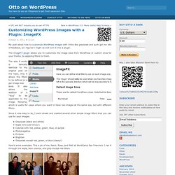Customizing WordPress Images with a Plugin: ImageFX