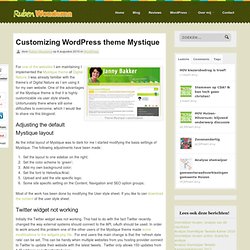 Customizing WordPress theme Mystique « Ruben Woudsma