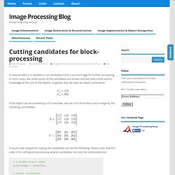 Cutting candidates from a source image for block processing