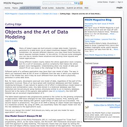 Cutting Edge - Objects and the Art of Data Modeling