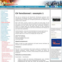 CV fonctionnel : exemple 1