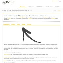 CVFIRST : Premier service de rédaction de CV
