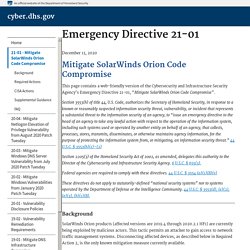 cyber.dhs.gov - Emergency Directive 21-01