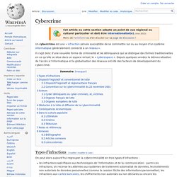 Définition du cybercrime (Wikipédia)