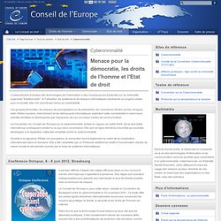 Cybercriminalité - Conseil de l'Europe