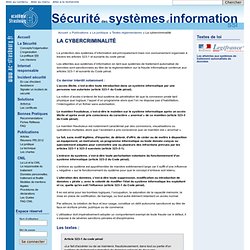 La cybercriminalité - Sécurité des systèmes d'information de l'académie de Strasbourg