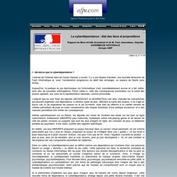 Rapport : La cyberdépendance : état des lieux et propositions